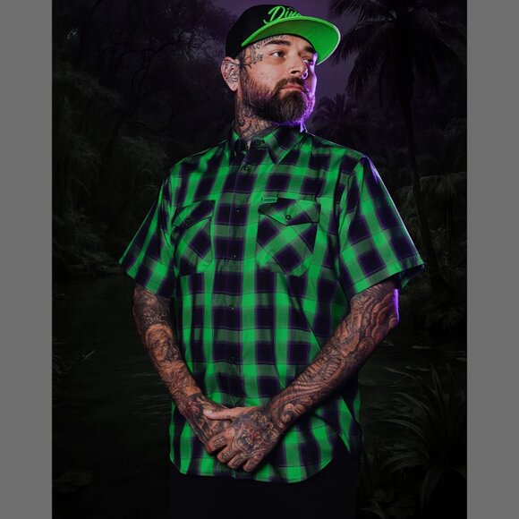 DIXXON FLANNEL - LAGOON BAMBOO Shirt SS - Men's 3XL - Horror Series - Picture 2 of 10